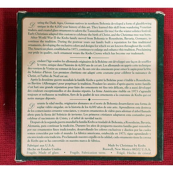 4 Vtg Christmas by Krebs Blue Purple Ombré Teardrop Flower Glass Ornaments (b) - Picture 5 of 5